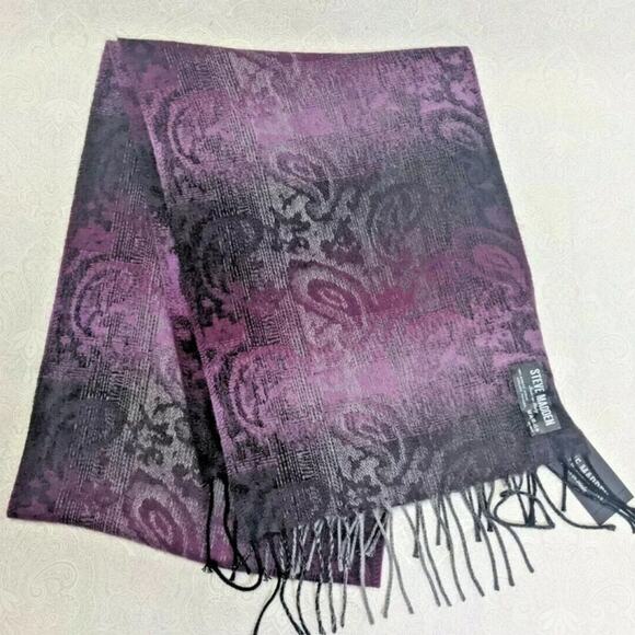 Steve Madden Purple Ombré Paisley Muffler Scarf OS - Picture 6 of 6